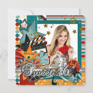 Convites Glitz Glamour Estrela de Cinema Doze Anos