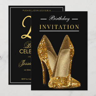 Convites Glitz & Glamour Gold 25º Aniversário