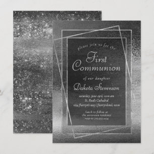 Convites Glitzy Foil Comunidade Platinum Silver Shine 1ru