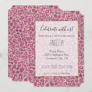 Convites Glitzy Glam Glitter Glitter Leopard