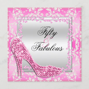 Convites Glitzy Stilettos, Diamantes e Damasco Fabuloso 50