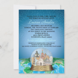 Convites Globo de Neve do Bat Mitzvah, Bar Mundial