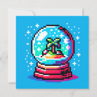 Globo Tropical de Neve Única Pixel Art Beach Winte