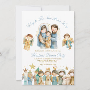 Convites Glória ao Novo Nascer Rei Natividade Janta de Nata