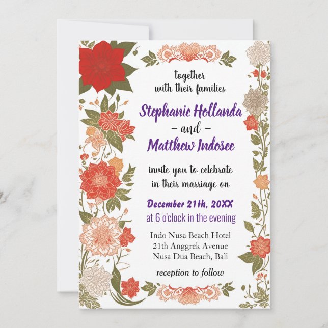 Convites Glória da Manhã na Teoria dos Uniões Matrimoniais  (Frente)