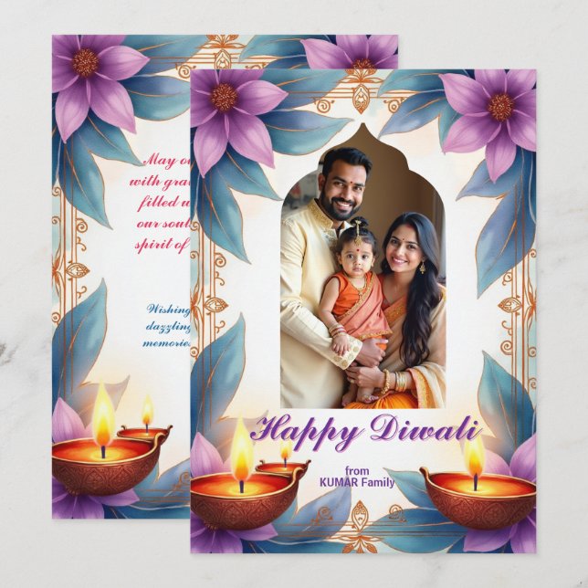 Convites Glow & Gather Diwali Greeting Card (Frente/Verso)