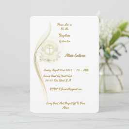 Convites Glowing angels baptism invitation