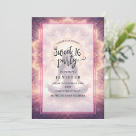 Convites Glowing Mandala Meditation Woman