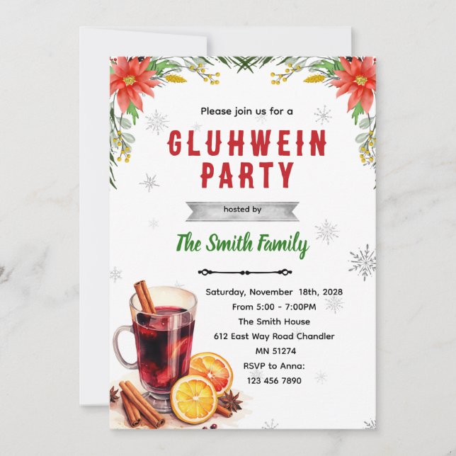 Convites Gluhwein Party Christmas Party invitation (Frente)