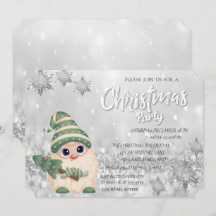 Convites Gnome PineTree Bokeh Festa de Natal Corporativa