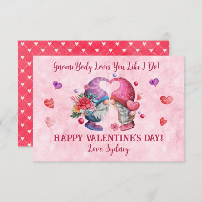 Convites Gnomebody te ama como se eu fizesse Dia de os namo (Frente/Verso)