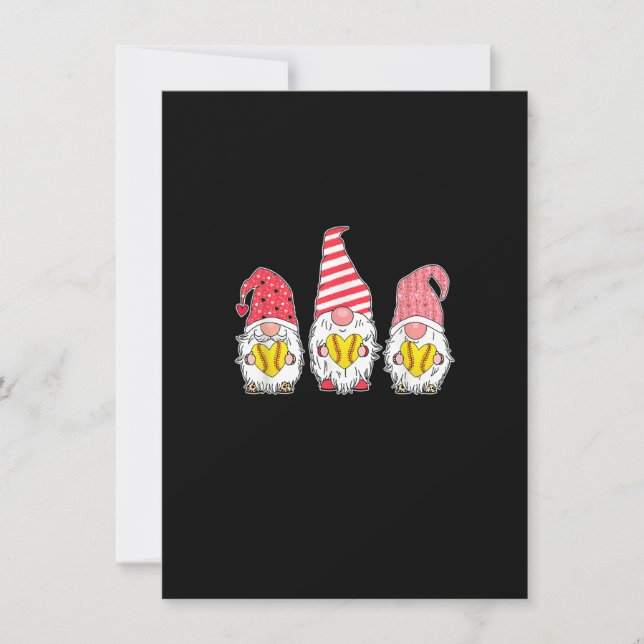 Convites Gnomo Love Softball Heart Leopard Xadrez Natal (Frente)