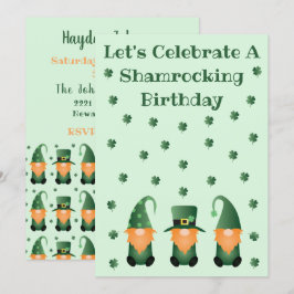 Convites Gnomos da Celebração de Aniversário Chocante