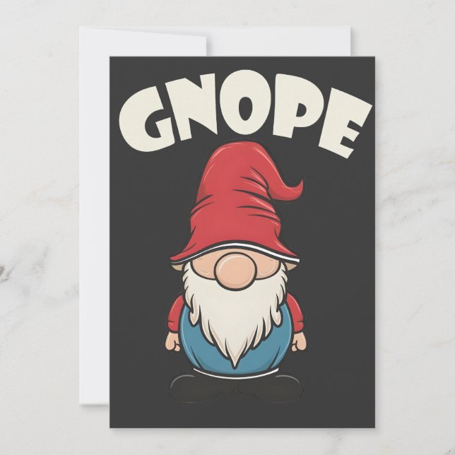 Convites Gnope não Hoje Amantes do Gnome Divertido (Frente)
