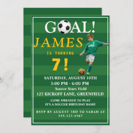Convites Goal! Soccer Birthday Invite for Kids – Age 7