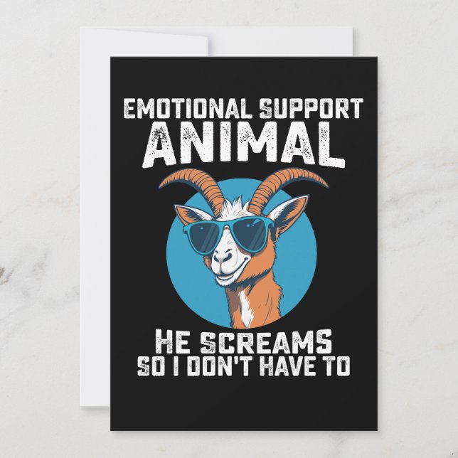 Convites Goat Emotional Support Animal Ele Gritar Então Eu  (Frente)