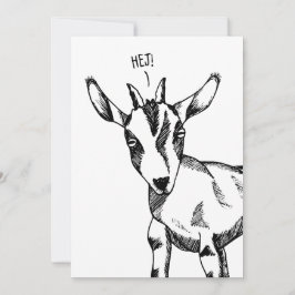 Convites Goat Sketch dizendo "Hej!"