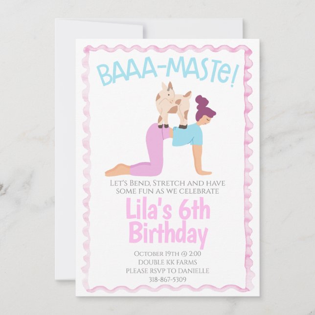 Convites Goat Yoga Birthday Invitation (Frente)