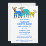Convites Goats in Pajamas Kids SlumbParty<br><div class="desc">Esses convites de festas personalizados são perfeitos para festas de madeira e apresentam ilustrações bonitas e realistas de cabras vestindo pijamas coloridas. Todo o texto destes convites está pronto para o seu toque personalizado para que você possa personalizá-los com os detalhes da sua festa.</div>