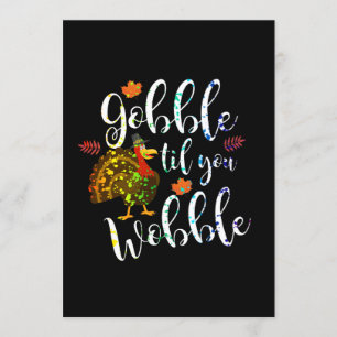 Convites Gobble Até Você Cambalear Dia de Ação de Graças Ar