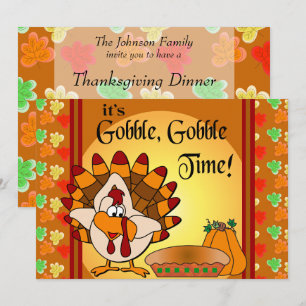 Convites Gobble, Gobble, Janta de Ação de Graças à Turquia