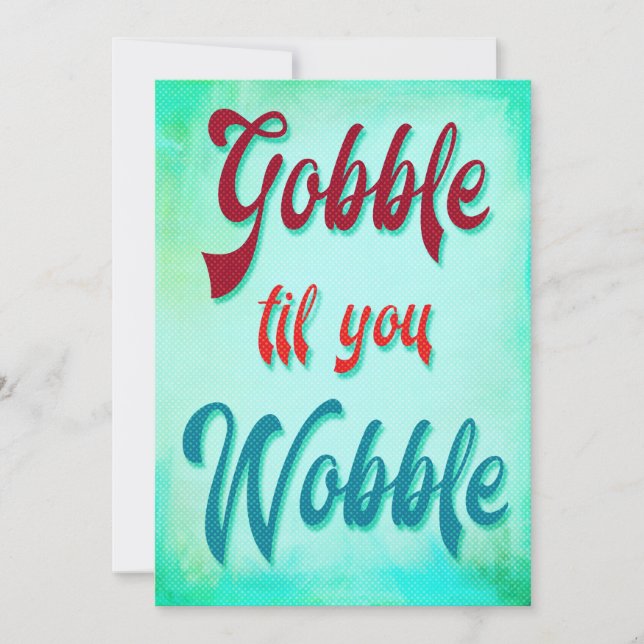 Convites Gobble til You Wobble Friendtranson Modern (Frente)