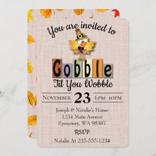Convites Gobble Til You Wobble Graças