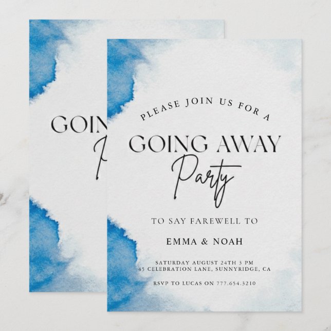 Convites Going Away Party Invitation Printable Template (Frente/Verso)