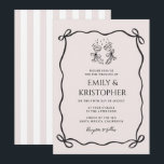 Convites Going to the Chapel Coquette Bow Wedding<br><div class="desc">A modern twist on a classic—this “going to the chapel” design pairs hand drawn wedding art with a fun coquette bow border. Front side is solid color and the back is a fun stripe. Perfect for vibrant,  stylish weddings with a playful,  contemporary feel.</div>