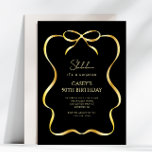 Convites Gold Bow Ribbon Surprise 50th Birthday Invitation<br><div class="desc">Create your own Gold Bow Ribbon Surprise 50th Birthday Invitation! Personalize this design with your own text. You can further customize this design by selecting the "Edit Details" button if desired.</div>