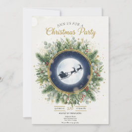 Convites Gold Christmas Party Invitation | Editable Friends