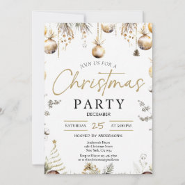 Convites Gold Christmas Party Invitation | Editable Friends