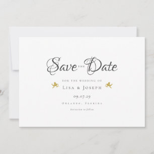 Convites Gold Cupids Elegant Script Salve o Dia