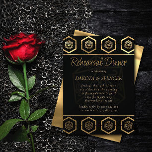 Convites Gold D20   Tabletop Role Player Rehearsal Dinner