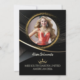 Convites Gold Dust Premium Pageant Promo Card