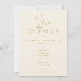 Convites Gold Filigree Art Deco | Goose 1st Birthday