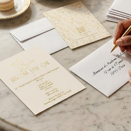 Convites Gold Filigree Art Deco | Goose Baby Shower