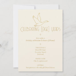 Convites Gold Filigree Art Deco | Goose Birthday