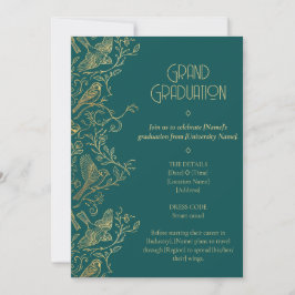 Convites Gold Filigree Art Deco | Sparrow Graduation