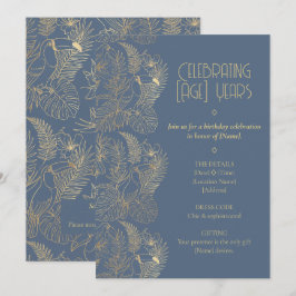 Convites Gold Filigree Art Deco | Toucan Birthday