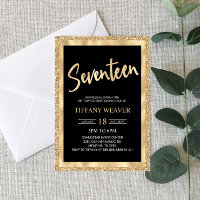 Gold Foil Glitter 17.º aniversário