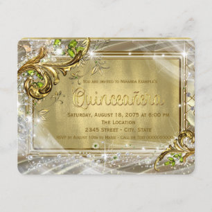Convites Gold Foil Quinceañera