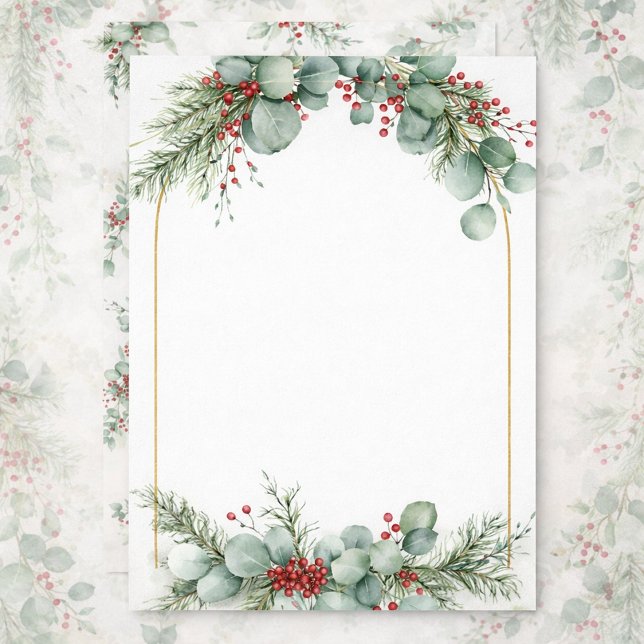 Convites Gold-Framed Winter Wedding Invitation (Criador carregado)