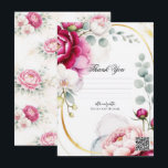 Convites Gold Halo Garden Peonies & Orchids Floral Wedding<br><div class="desc">Thank You Card. Check out other items in this matching suite.</div>
