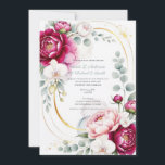 Convites Gold Halo Garden Peonies & Orchids Floral Wedding<br><div class="desc">Customize for your event</div>