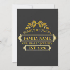 Convites Gold Oak Leaf Family Reunion Custom Name and Year