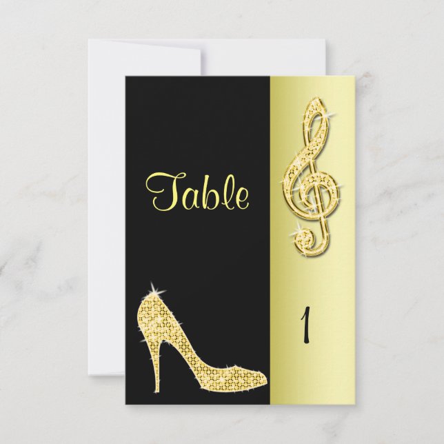 Convites Gold Stiletto & Treble Cleft (Frente)