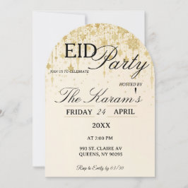 Convites Golden Boho elegant Eid Party Invitation Card