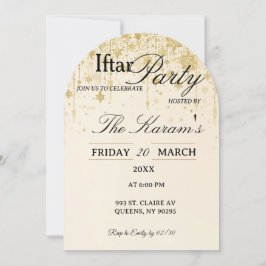 Convites Golden Boho Minimalist Mosque Ramadan Iftar Party 