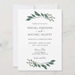 Convites Golden borders eucalypt wedding collection